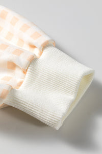 Gingham (Cream) Baggy Lightweight Sweatshirt (Matching Shorts Sold Separately)