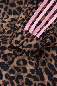 Leopard Print Track Suit w/Pink Striped Detail - Hoodie & Pants