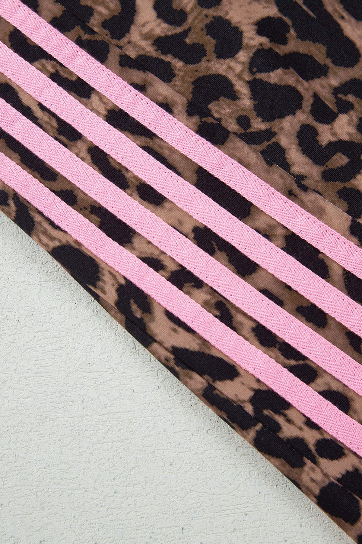Leopard Print Track Suit w/Pink Striped Detail - Hoodie & Pants