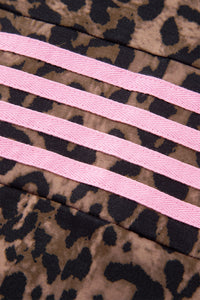 Leopard Print Track Suit w/Pink Striped Detail - Hoodie & Pants