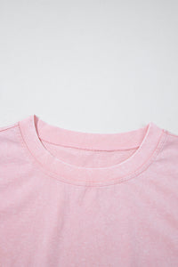 Light Pink Mineral Wash Cotton Sleeveless Top