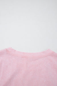Light Pink Mineral Wash Cotton Sleeveless Top
