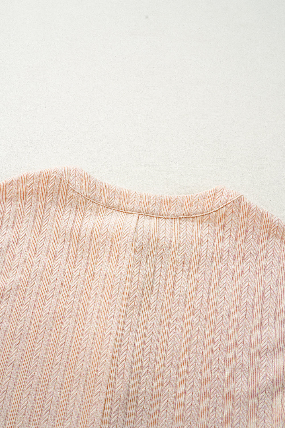 Light Peachy Cream Textured Wide Leg Sleeveless Jumpsuit