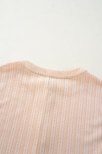 Light Peachy Cream Textured Wide Leg Sleeveless Jumpsuit