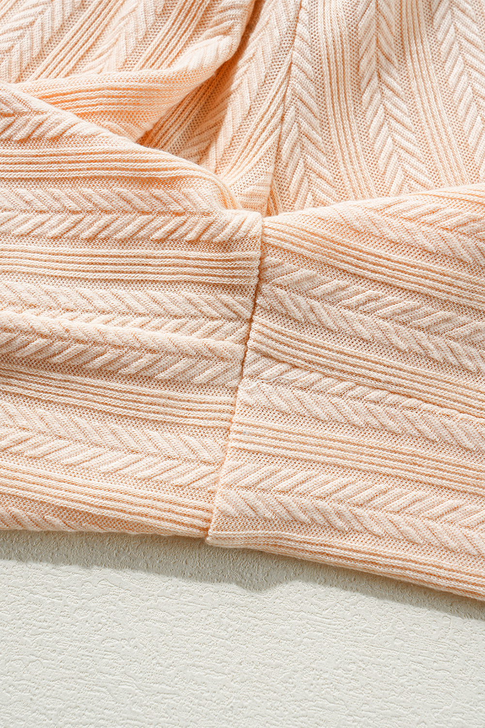Light Peachy Cream Textured Wide Leg Sleeveless Jumpsuit