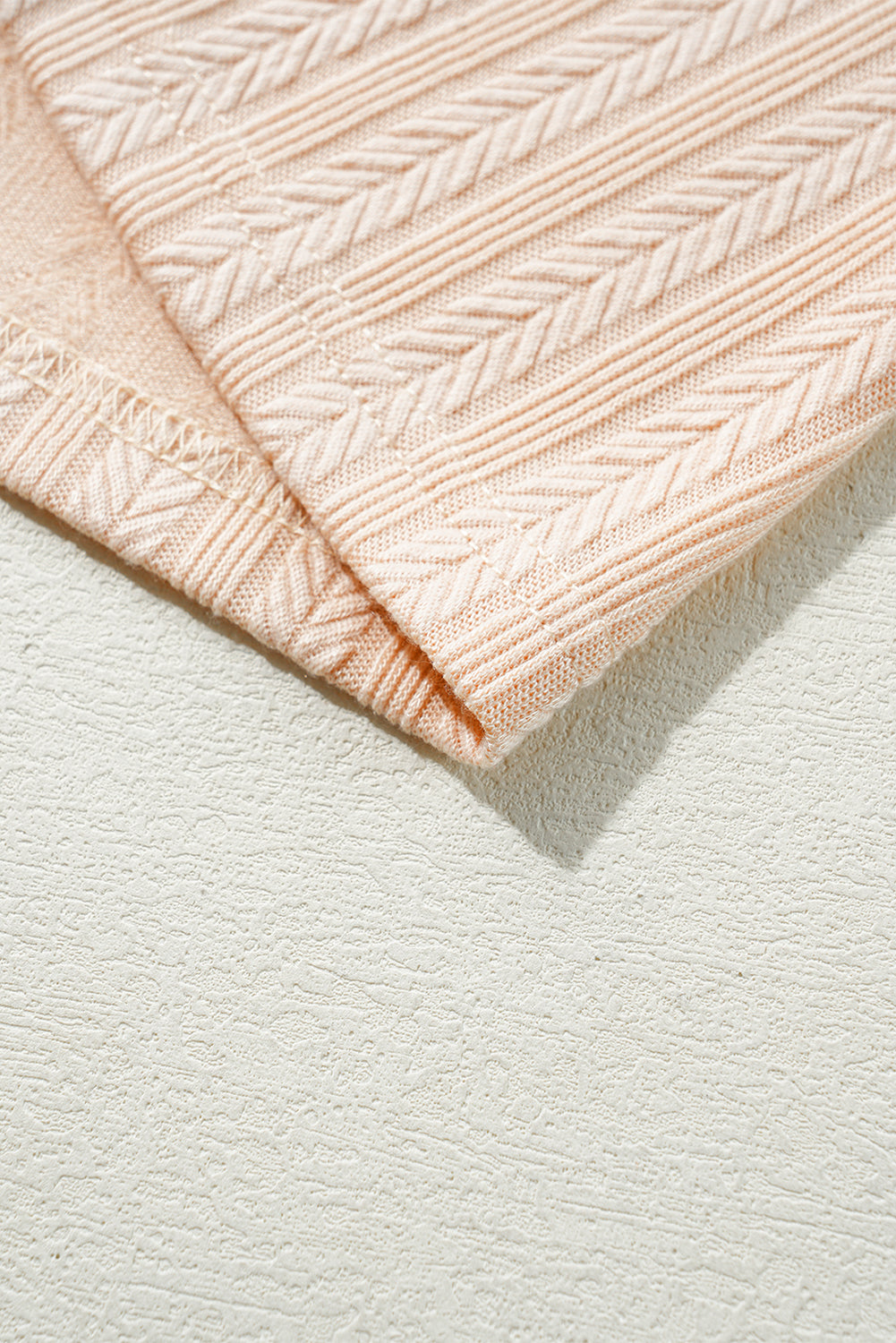 Light Peachy Cream Textured Wide Leg Sleeveless Jumpsuit