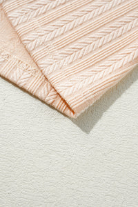 Light Peachy Cream Textured Wide Leg Sleeveless Jumpsuit
