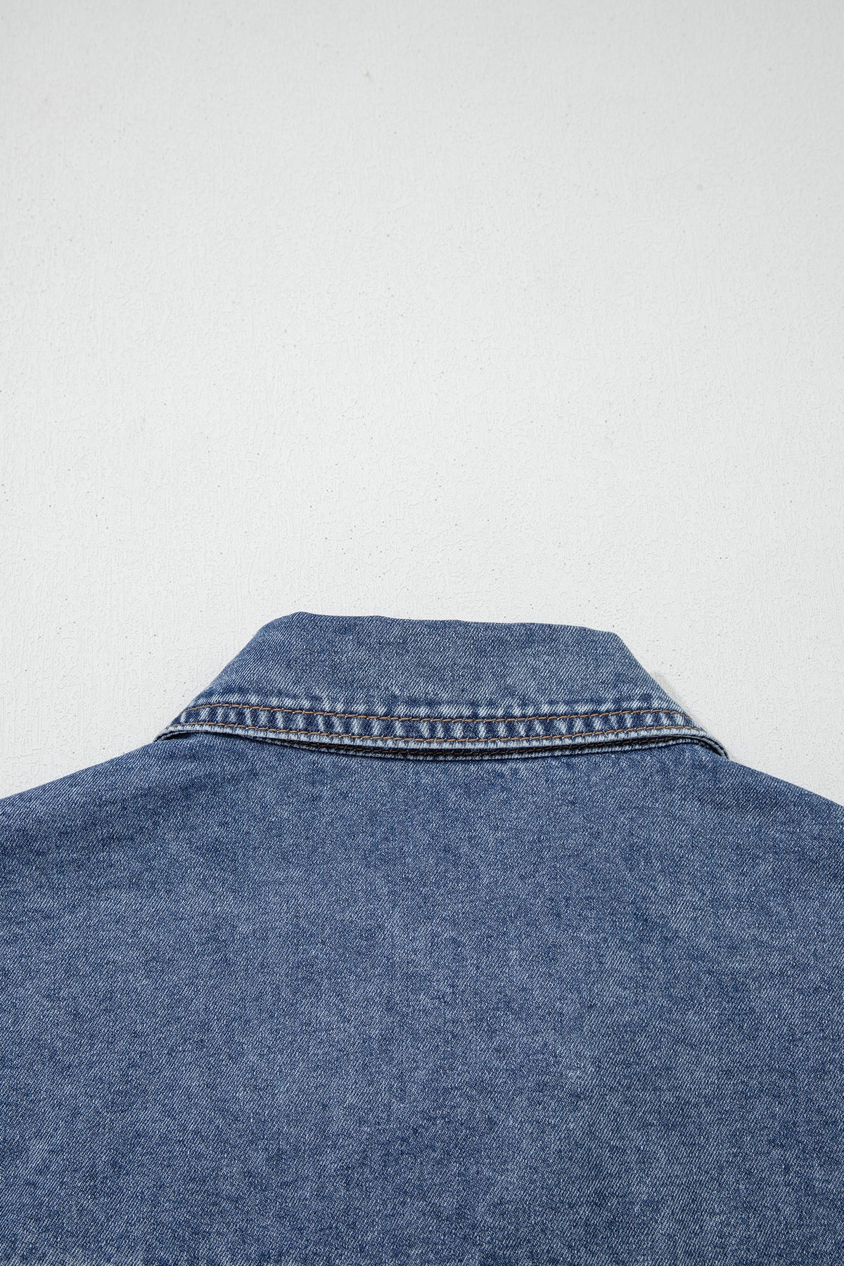 Blue Jean Cuffed Short Sleeve Denim Shirt with Chest Pockets