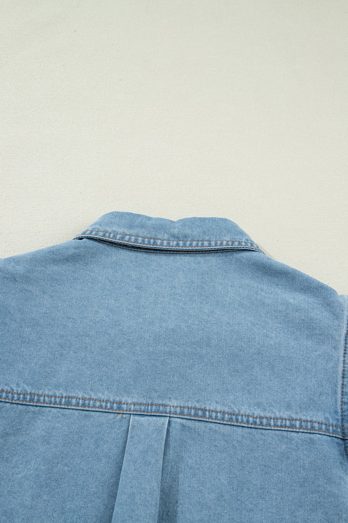 Charlene Denim Puff Sleeve Button-Up Top