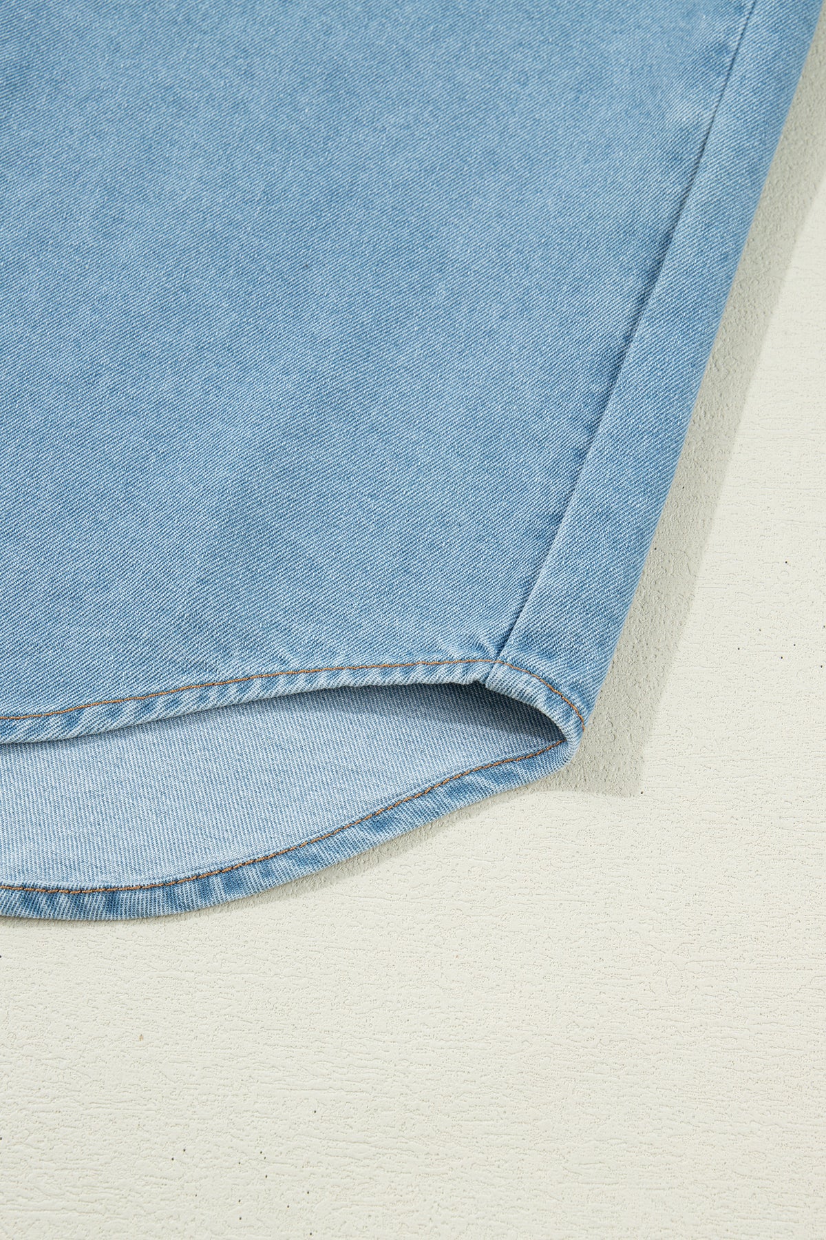 Charlene Denim Puff Sleeve Button-Up Top