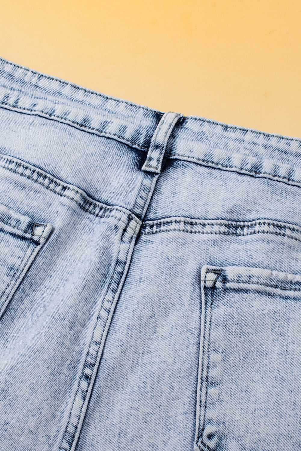 Tara (Acid Wash) Crossover Distressed Blue Jean Shorts