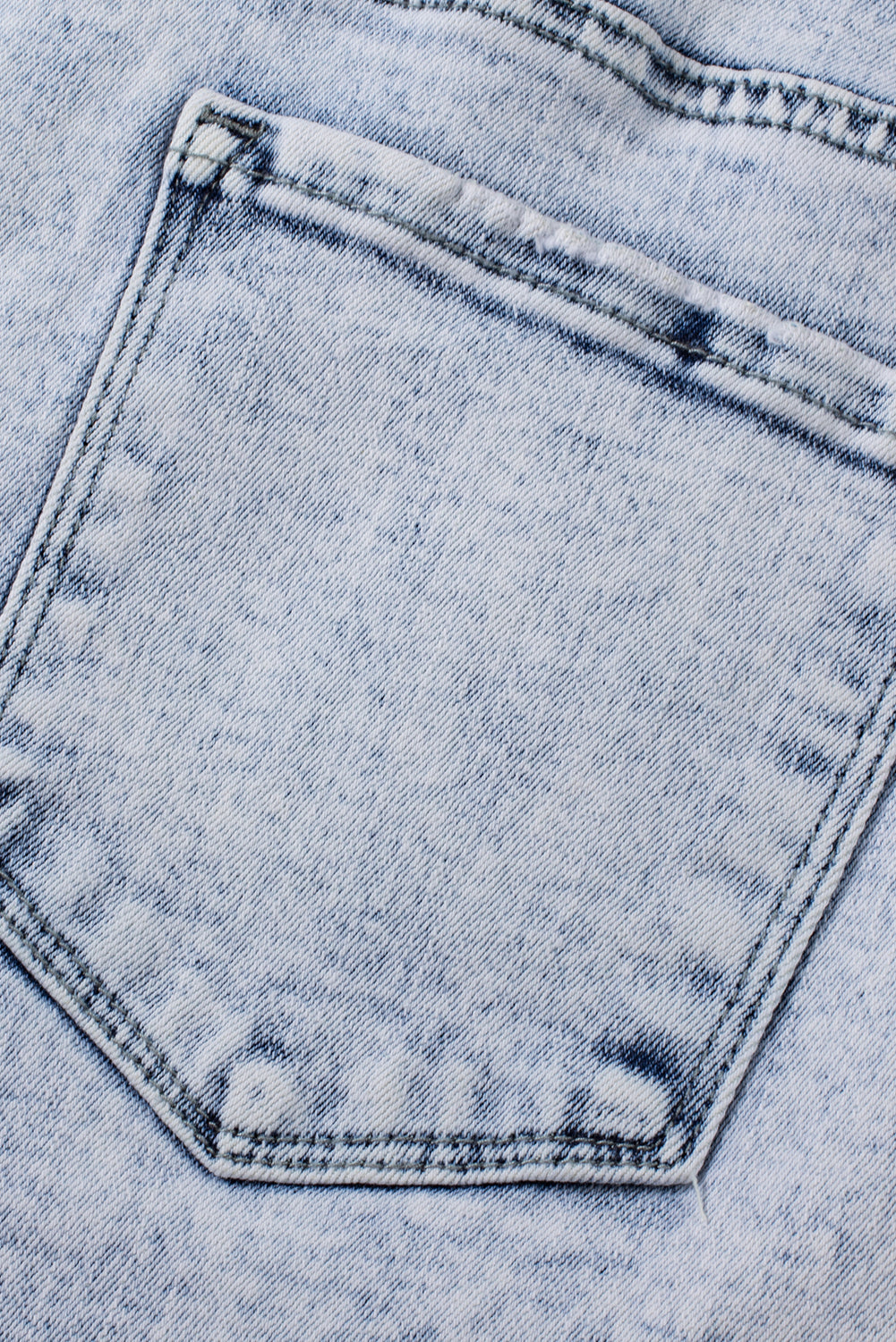 Tara (Acid Wash) Crossover Distressed Blue Jean Shorts