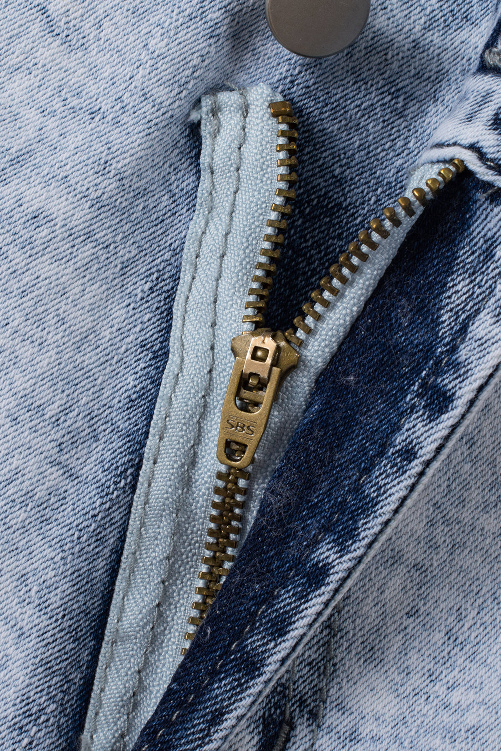 Tara (Acid Wash) Crossover Distressed Blue Jean Shorts
