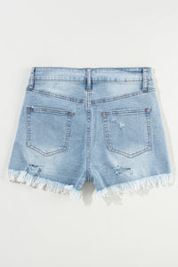 Susie Distressed Raw Hem Denim Shorts
