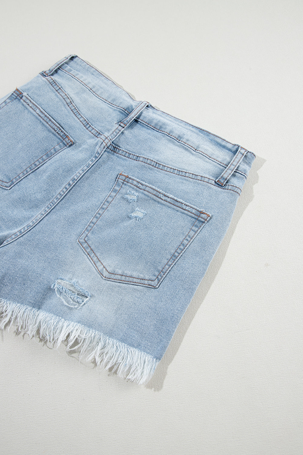 Susie Distressed Raw Hem Denim Shorts