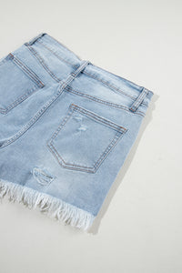 Susie Distressed Raw Hem Denim Shorts