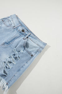 Susie Distressed Raw Hem Denim Shorts