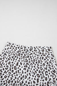 Mandy Leopard Frayed Hem Denim Shorts