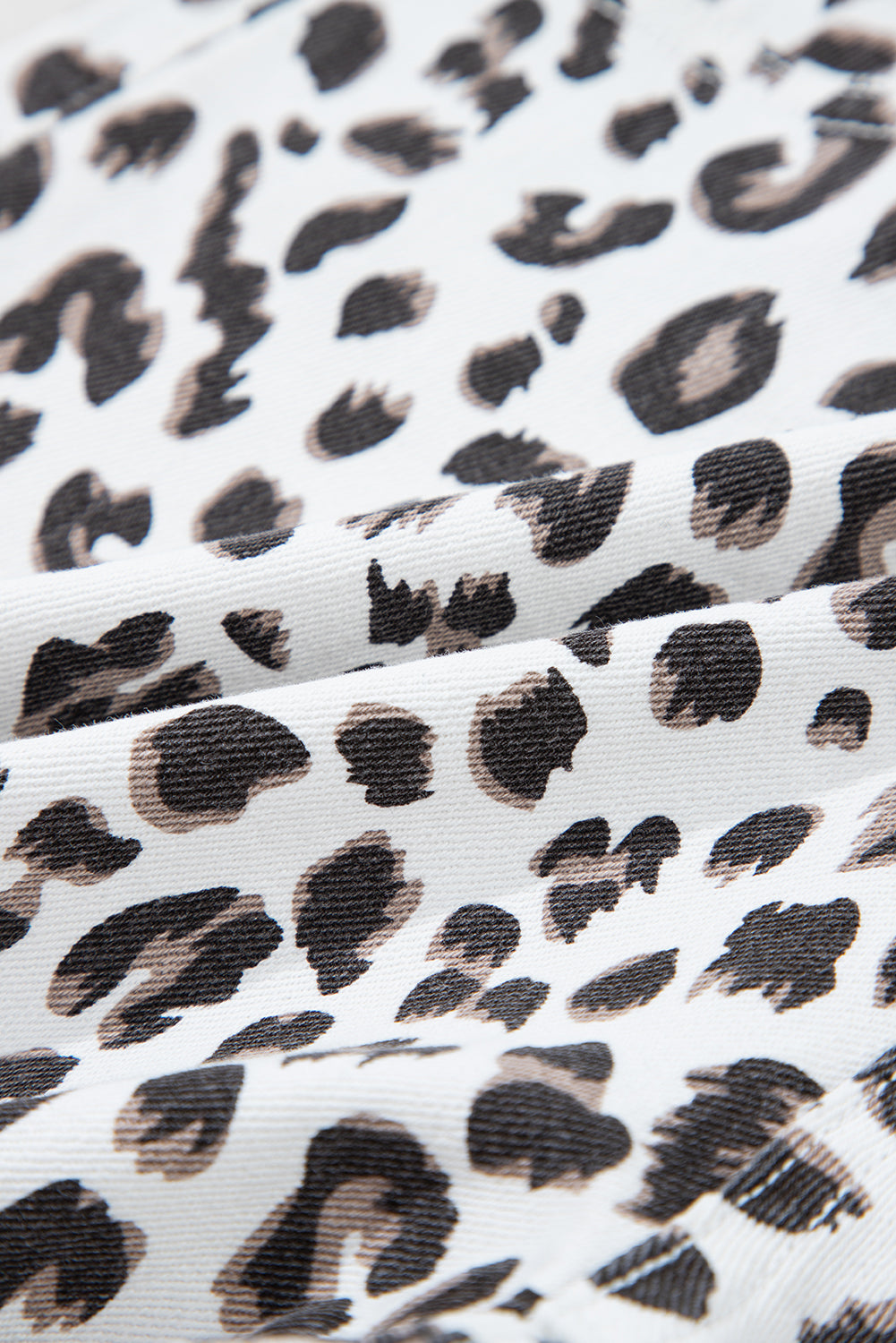 Mandy Leopard Frayed Hem Denim Shorts