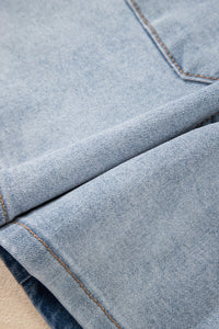 Lacy Light Wash Denim Shorts with 4" Inseam