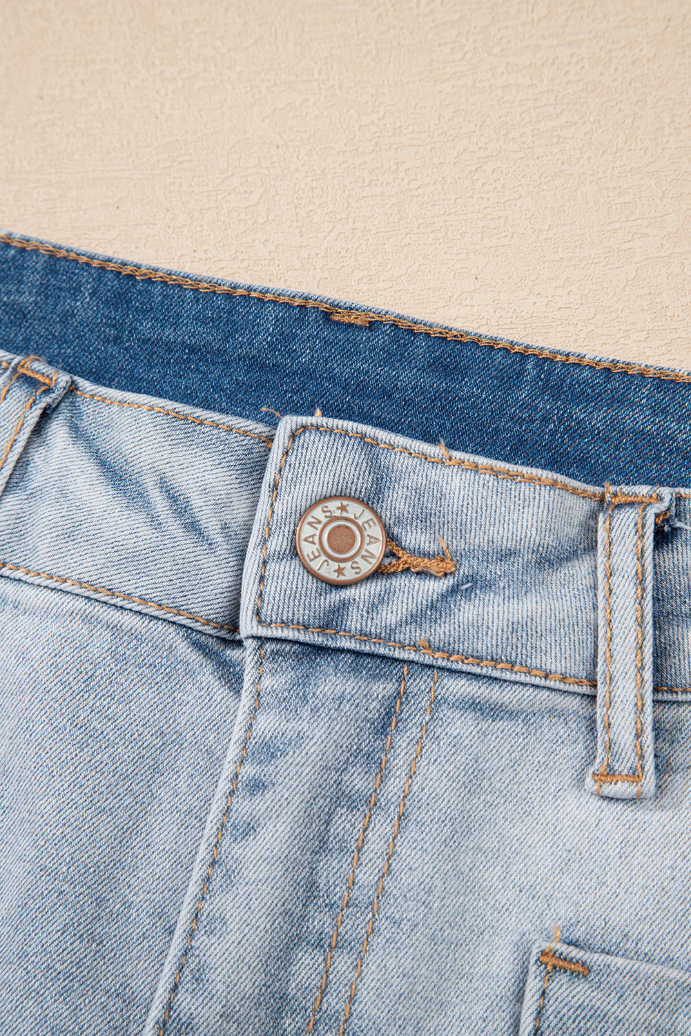 Lacy Light Wash Denim Shorts with 4" Inseam