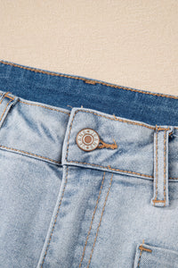 Lacy Light Wash Denim Shorts with 4" Inseam