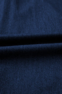 Patricia (Dark Wash) 100% Cotton Midi Denim Dress w/Bubble Sleeves