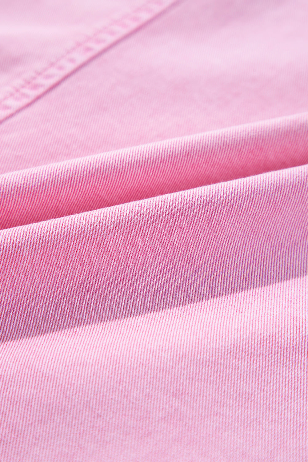 Pink Short Sleeve Denim Shirt Dress with Chest & Side Pockets