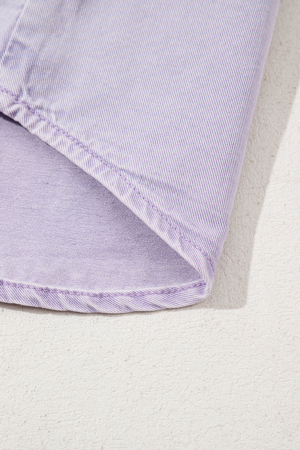 Light Purple Short Sleeve Denim Shirt Dress with Chest & Side Pockets
