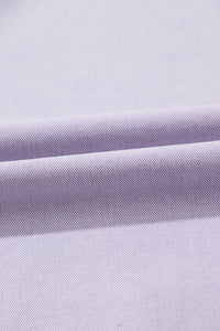 Light Purple Short Sleeve Denim Shirt Dress with Chest & Side Pockets