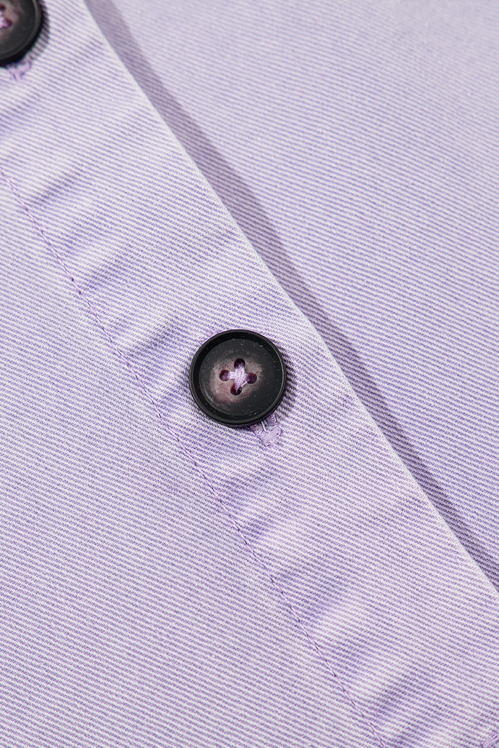 Light Purple Short Sleeve Denim Shirt Dress with Chest & Side Pockets