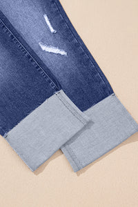 Tasha Dark Wash Straight Leg High-Rise Jeans w/Cuff