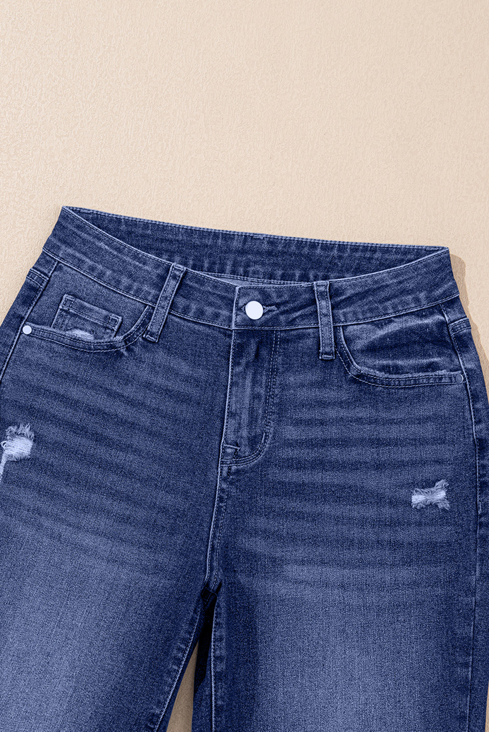 Tasha Dark Wash Straight Leg High-Rise Jeans w/Cuff