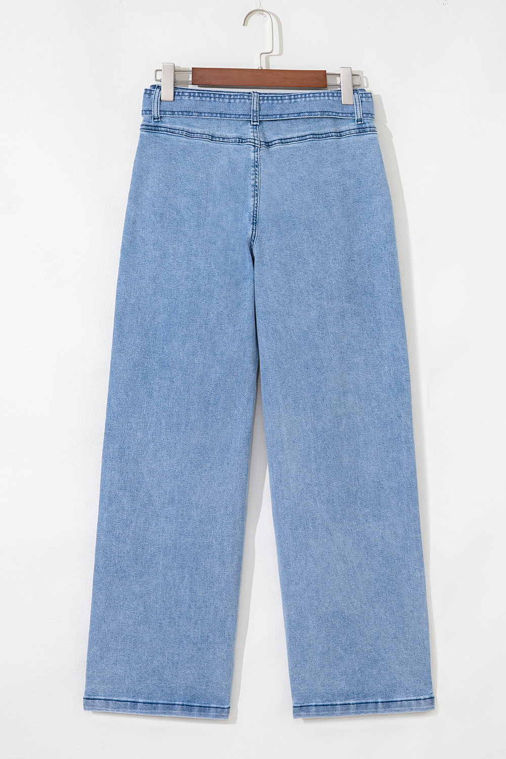 Penny Denim-Tied Sash Wide Leg Blue Jeans