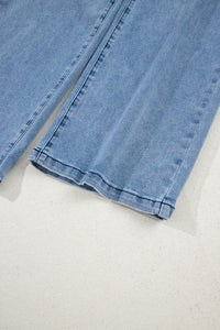 Penny Denim-Tied Sash Wide Leg Blue Jeans
