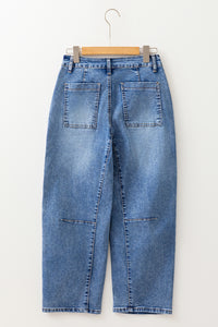 Tammy Cropped Barrel Jeans with Oversized Back Pockets