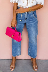 Tammy Cropped Barrel Jeans with Oversized Back Pockets