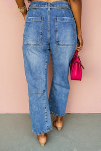 Tammy Cropped Barrel Jeans with Oversized Back Pockets