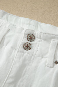 Abby (White) High-Rise Double Button Denim Jeans