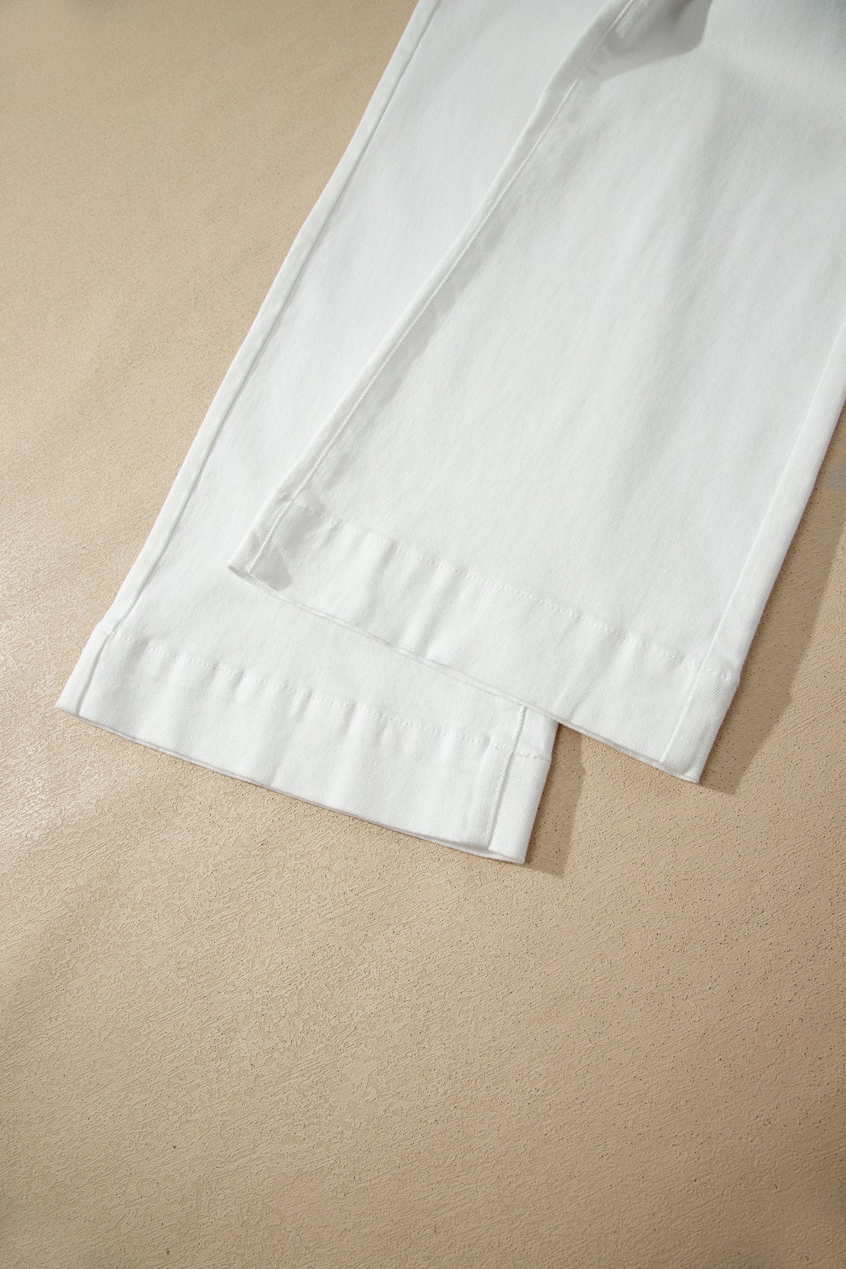 Abby (White) High-Rise Double Button Denim Jeans