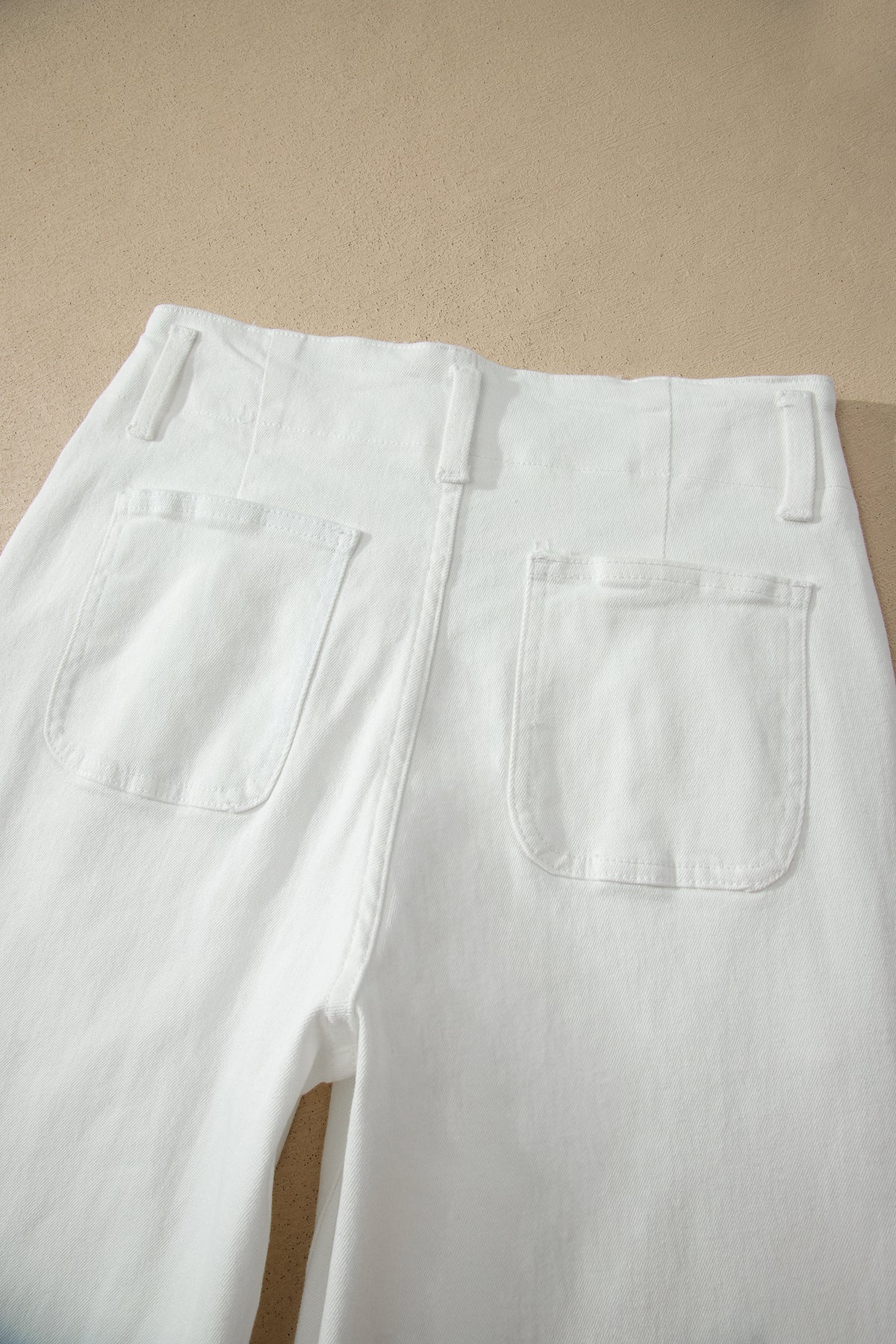 Abby (White) High-Rise Double Button Denim Jeans