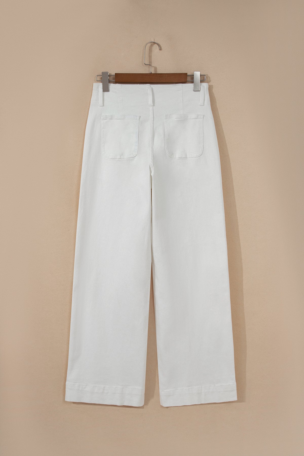 Abby (White) High-Rise Double Button Denim Jeans
