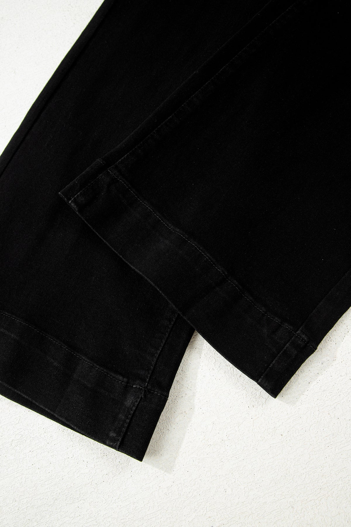 Abby (Black) High-Rise Double Button Denim Jeans
