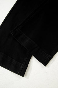 Abby (Black) High-Rise Double Button Denim Jeans