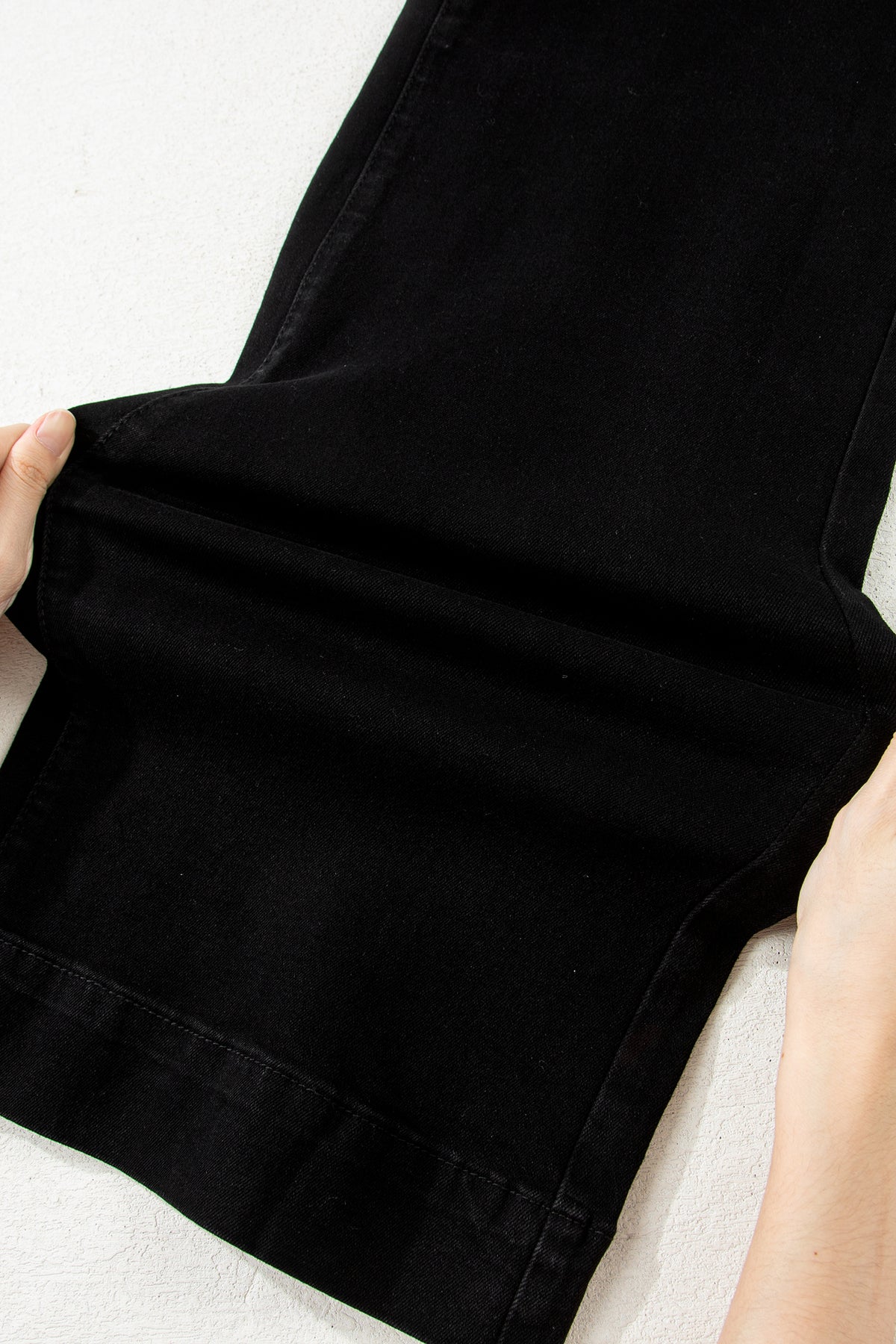 Abby (Black) High-Rise Double Button Denim Jeans