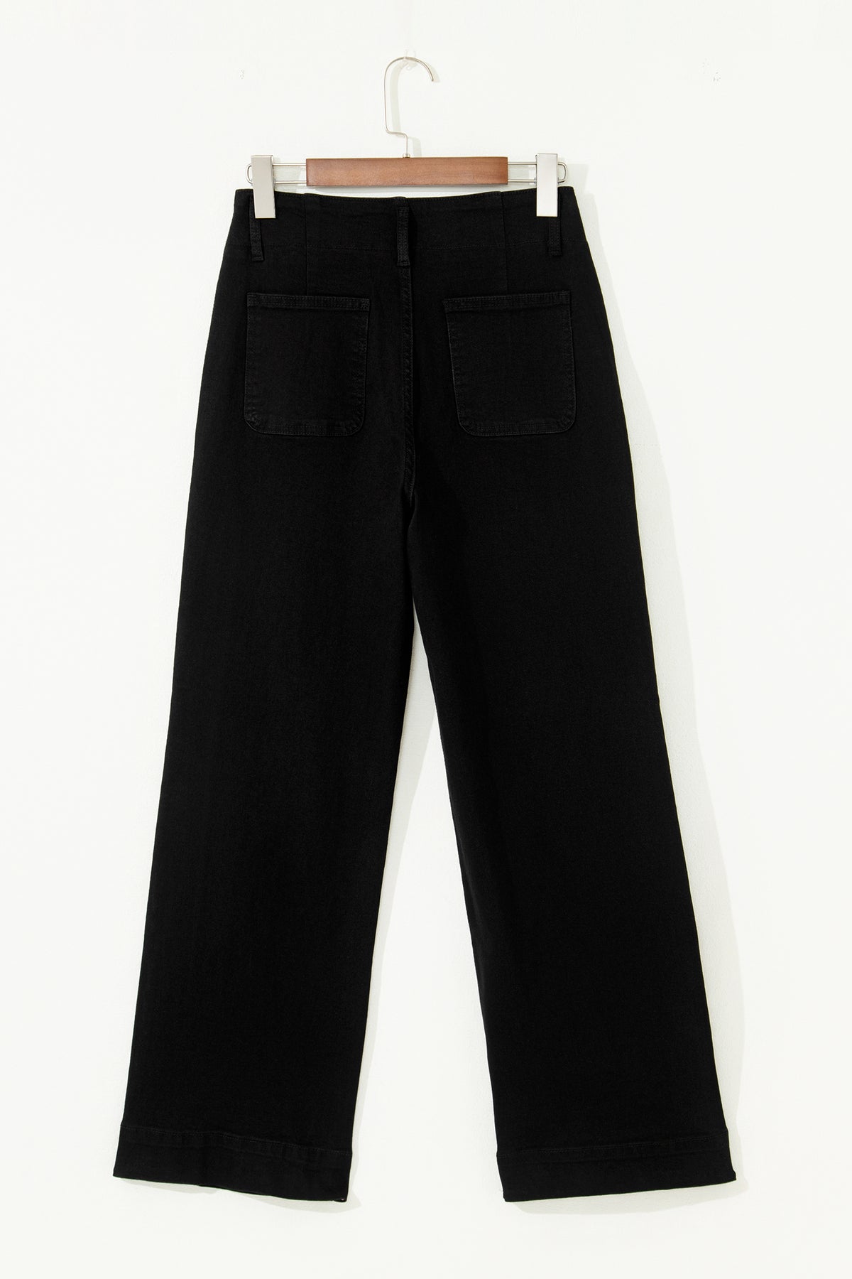 Abby (Black) High-Rise Double Button Denim Jeans