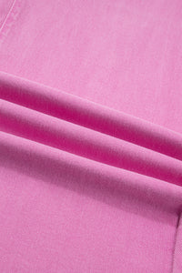 Abby (Pink) High-Rise Double Button Denim Jeans