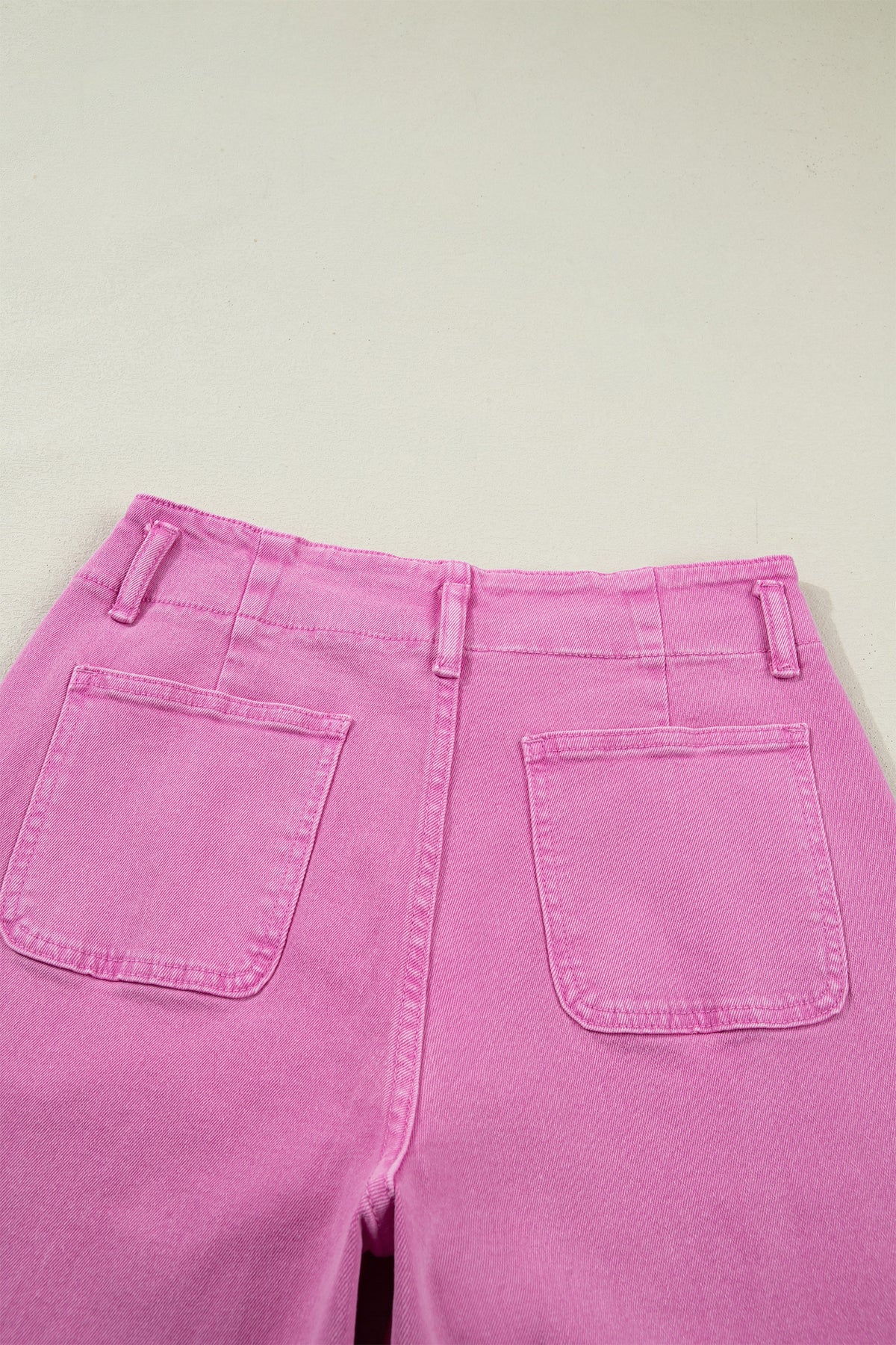Abby (Pink) High-Rise Double Button Denim Jeans