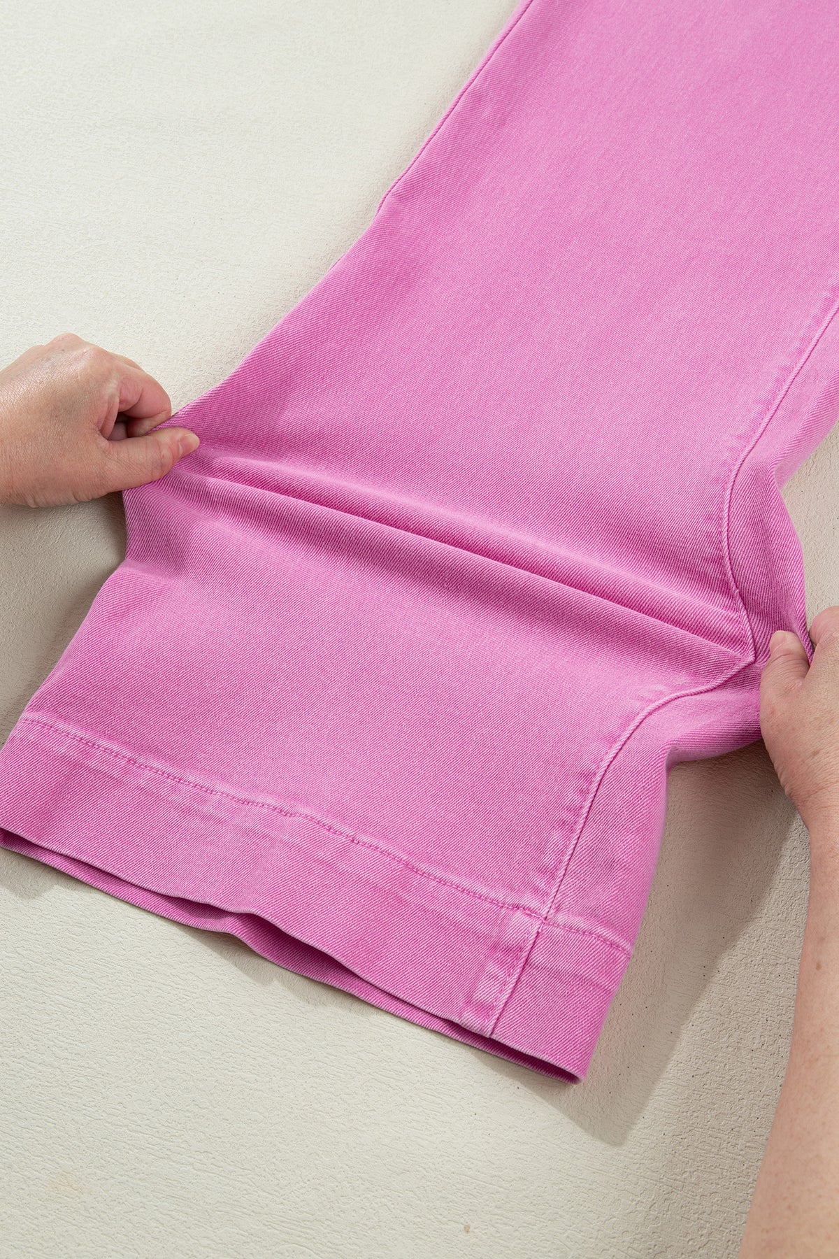Abby (Pink) High-Rise Double Button Denim Jeans