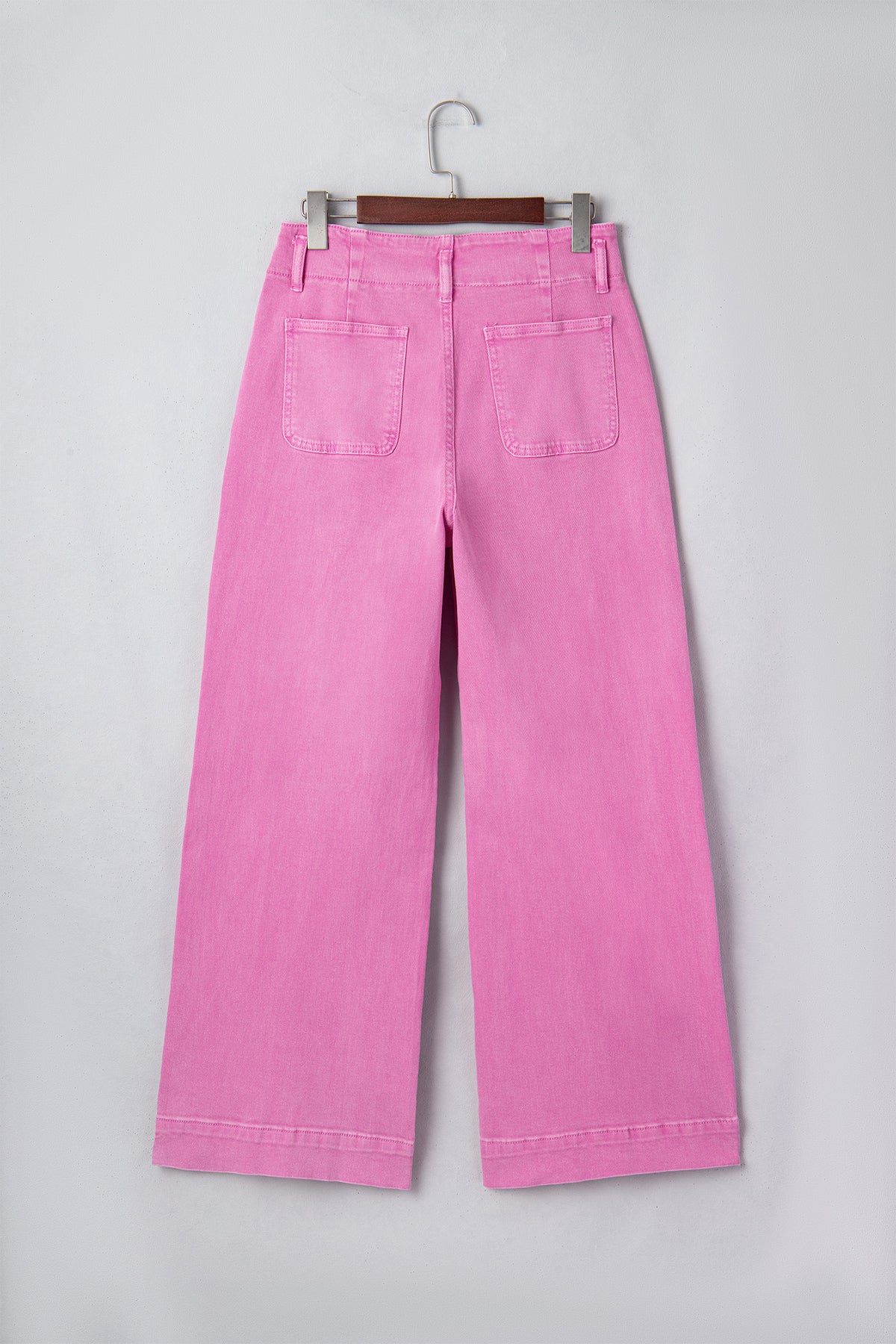 Abby (Pink) High-Rise Double Button Denim Jeans
